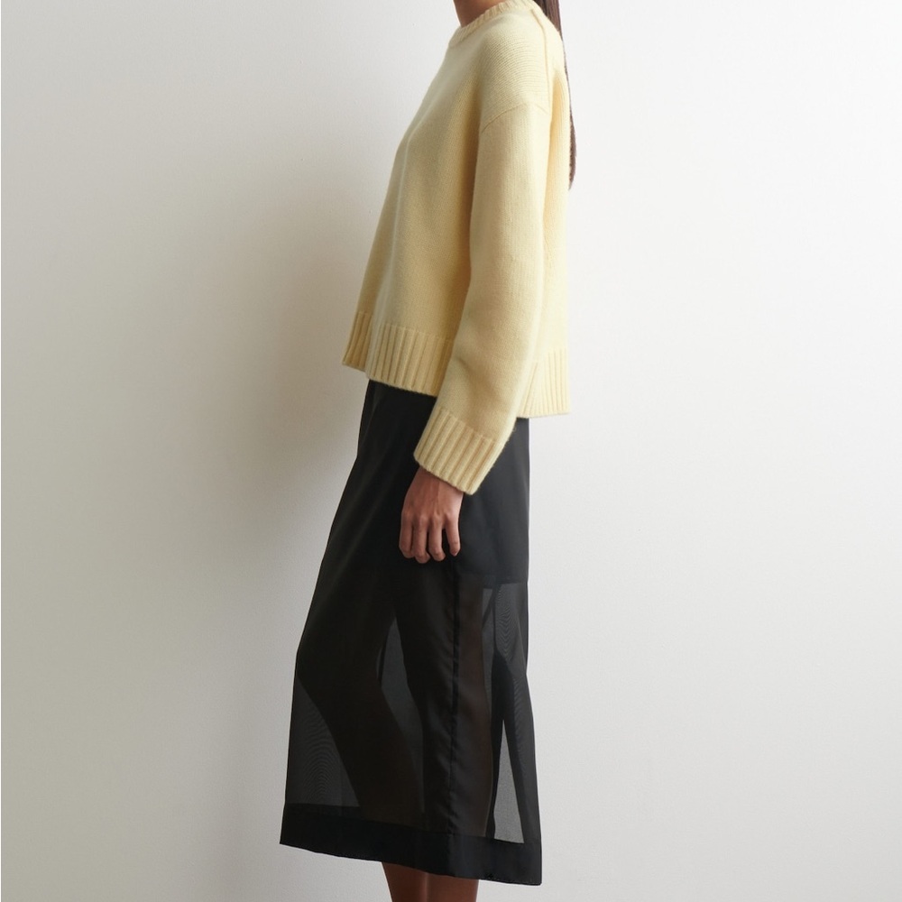 COS CHUNKY PURE CASHMERE CREW-NECK SWEATER medium butter yellow 2025 - Picture 7 of 8